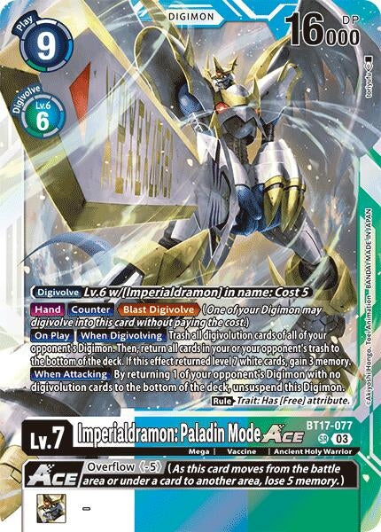 Image for Imperialdramon: Paladin Mode ACE (BT17-077 SR) (Secret Crisis) - Digimon Card Game