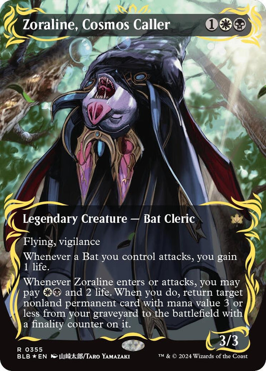 Image for Zoraline, Cosmos Caller (Borderless) (Raised Foil) (355) (Bloomburrow) - Magic: The Gathering