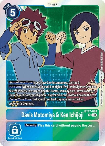 Image for Davis Motomiya & Ken Ichijoji (BT17-084 R) (Secret Crisis) - Digimon Card Game