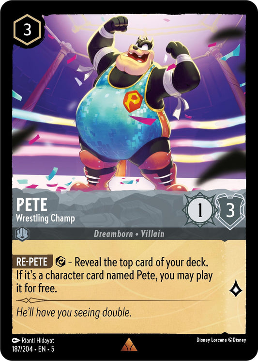 Image for Pete - Wrestling Champ (187/204) (Shimmering Skies) - Disney Lorcana