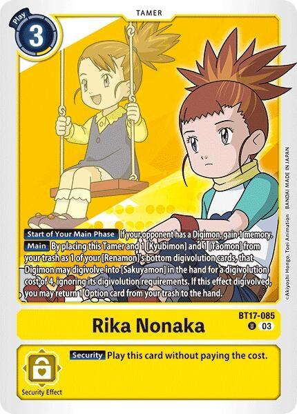 Image for Rika Nonaka (BT17-085 U) (Secret Crisis) - Digimon Card Game