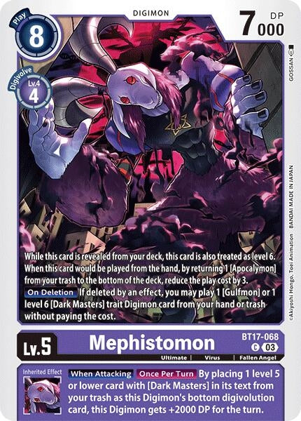 Image for Mephistomon (BT17-068 C) (Secret Crisis) - Digimon Card Game
