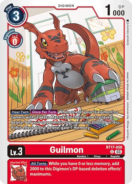 Image for Guilmon (BT17-008 U) (Secret Crisis) - Digimon Card Game
