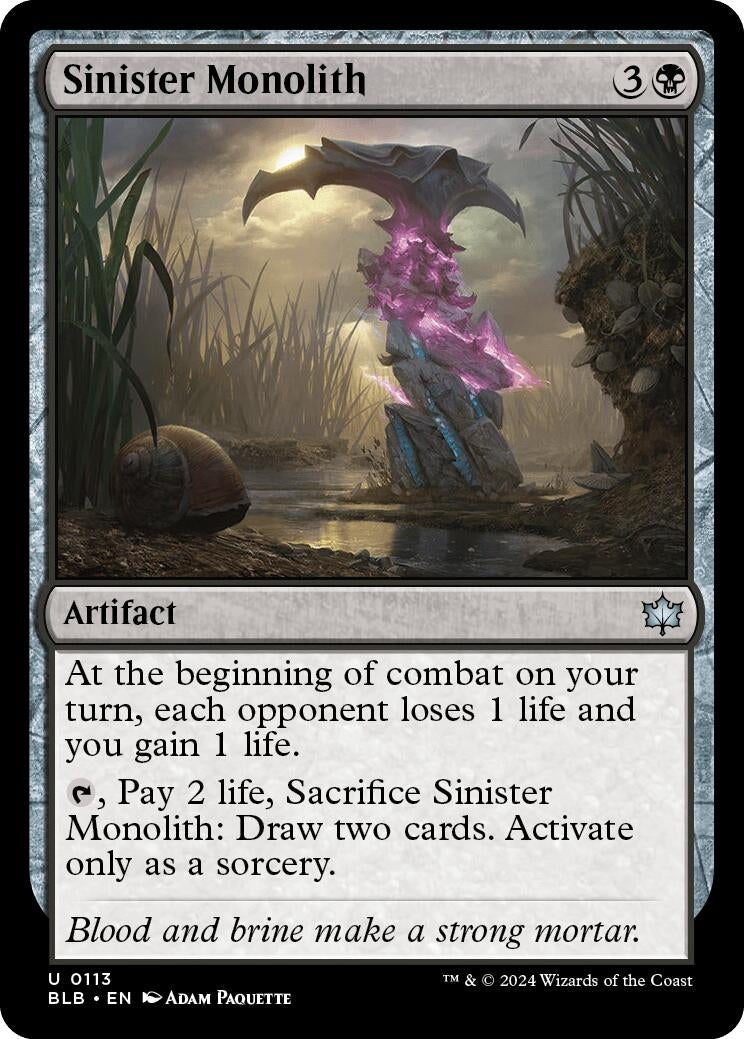 Image for Sinister Monolith (113) (Bloomburrow) - Magic: The Gathering