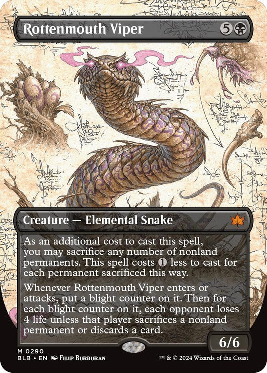 Image for Rottenmouth Viper (Borderless) (290) (Bloomburrow) - Magic: The Gathering