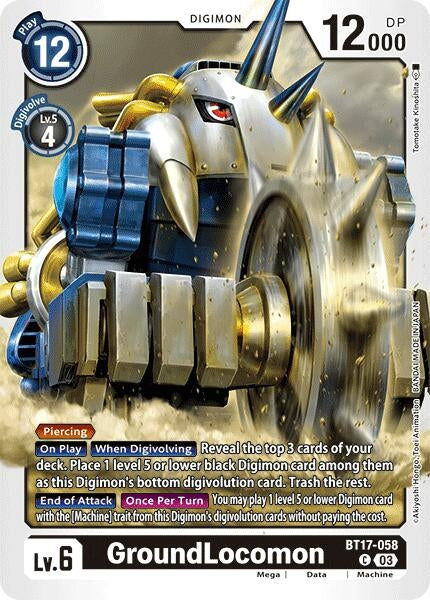 Image for GroundLocomon (BT17-058 C) (Secret Crisis) - Digimon Card Game