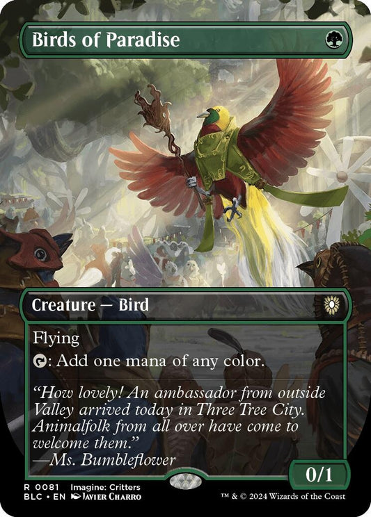 Image for Birds of Paradise (Borderless) (81) (Commander: Bloomburrow) - Magic: The Gathering