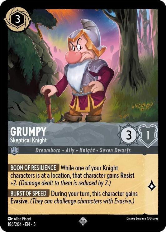 Image for Grumpy - Skeptical Knight (186/204) (Shimmering Skies) - Disney Lorcana