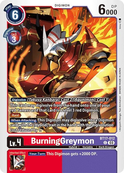Image for BurningGreymon (BT17-012 C) (Secret Crisis) - Digimon Card Game