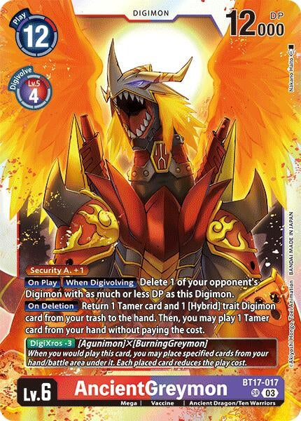 Image for AncientGreymon (BT17-017 SR) (Secret Crisis) - Digimon Card Game