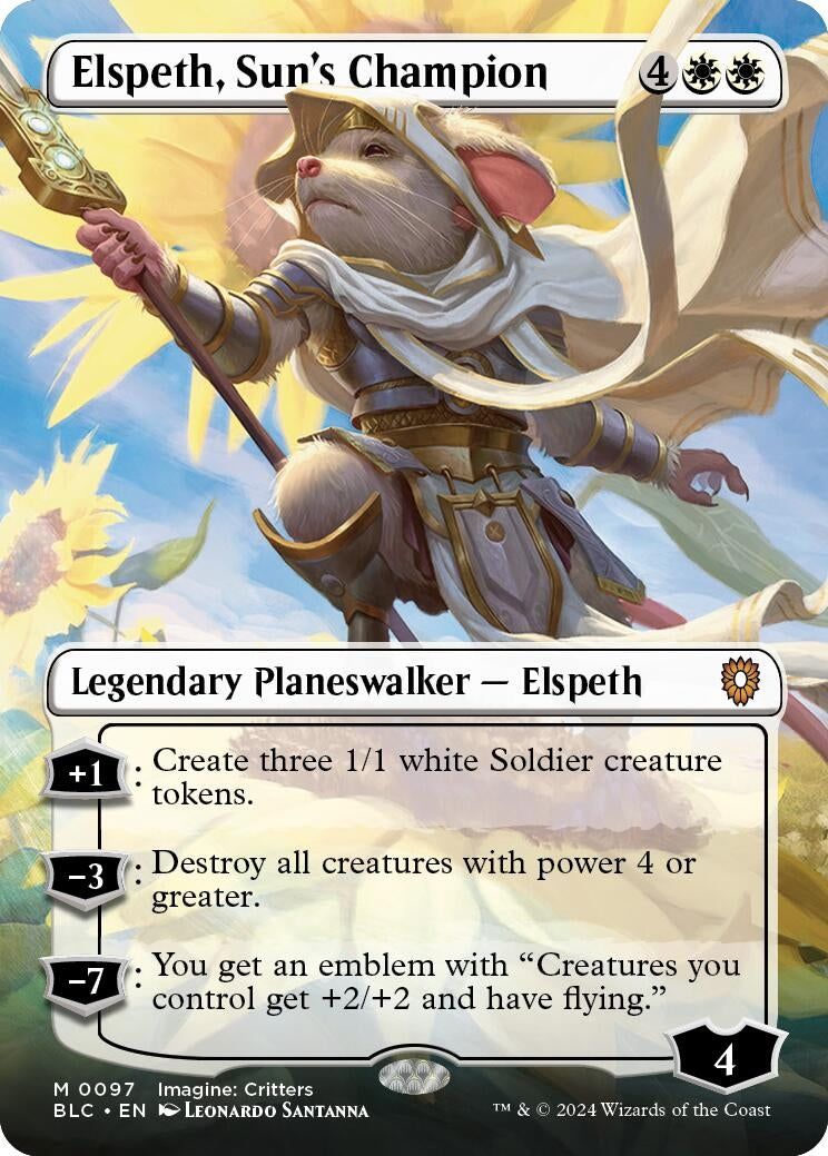 Image for Elspeth, Sun's Champion (Borderless) (97) (Commander: Bloomburrow) - Magic: The Gathering