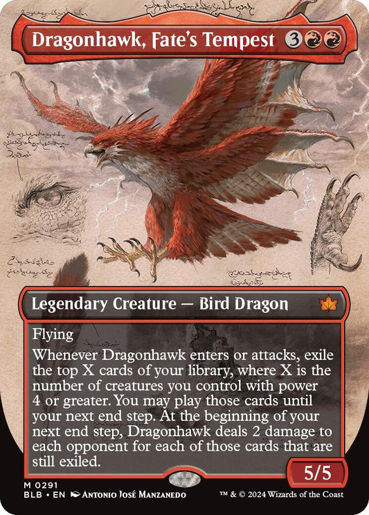 Image for Dragonhawk, Fate's Tempest (Borderless) (291) (Bloomburrow) - Magic: The Gathering