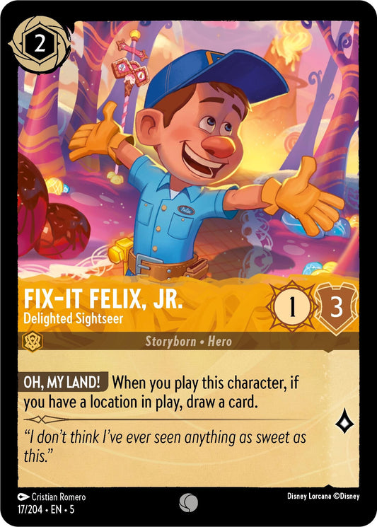 Image for Fix-It Felix, Jr. - Delighted Sightseer (17/204) (Shimmering Skies) - Disney Lorcana