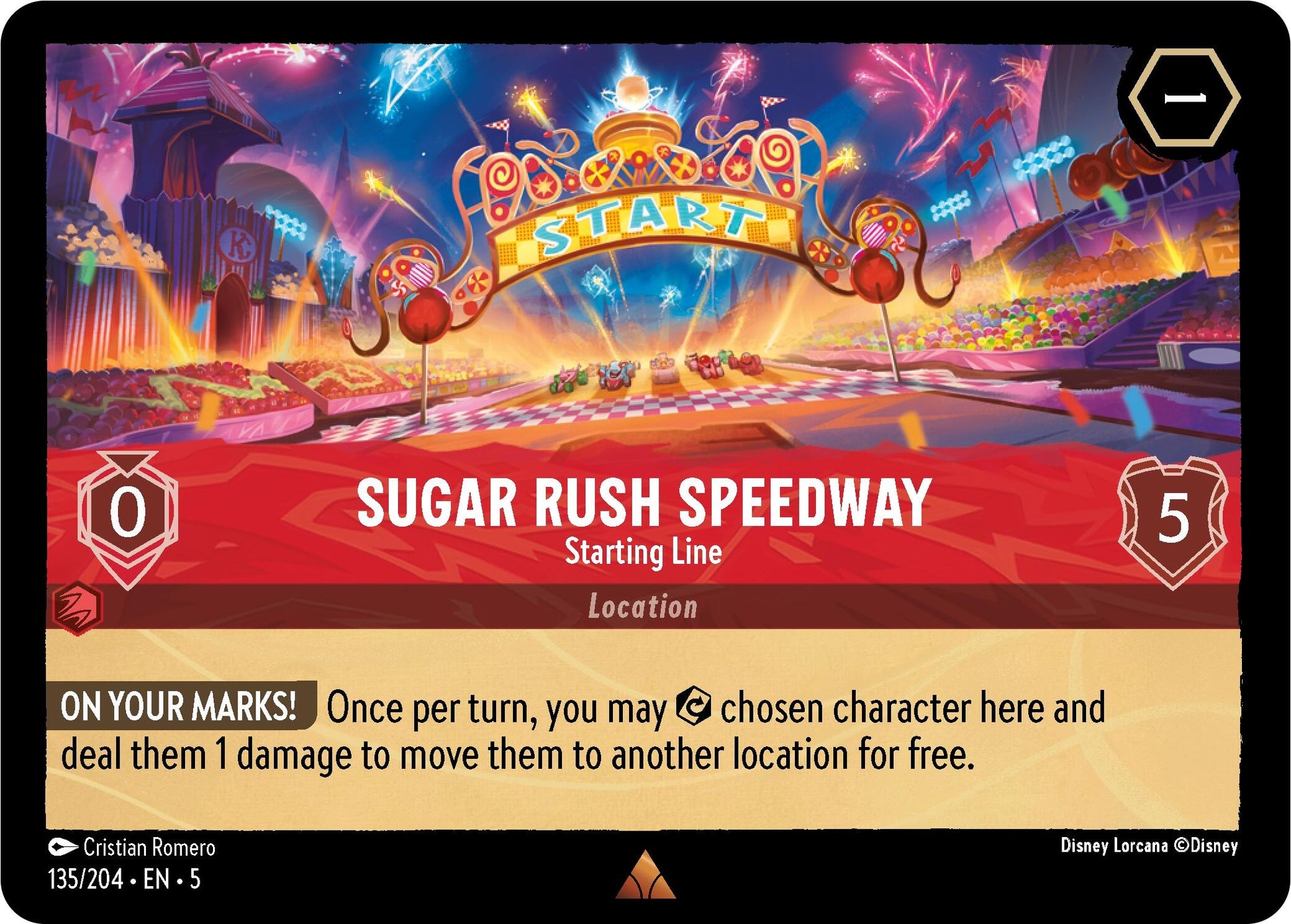 Image for Sugar Rush Speedway - Starting Line (135/204) (Shimmering Skies) - Disney Lorcana