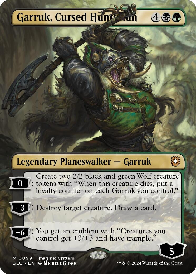 Image for Garruk, Cursed Huntsman (Borderless) (99) (Commander: Bloomburrow) - Magic: The Gathering