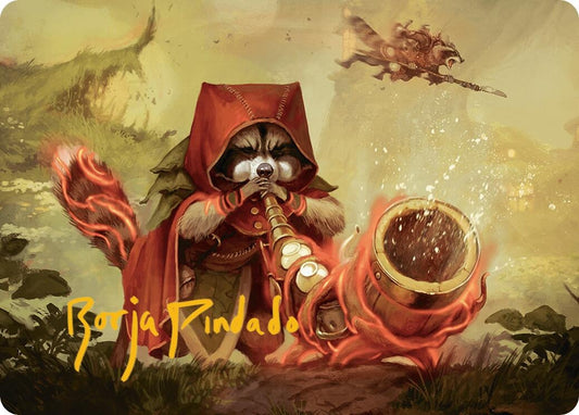 Image for Raccoon Rallier Art Card (Gold-Stamped Signature) (20) (Art Series: Bloomburrow) - Magic: The Gathering