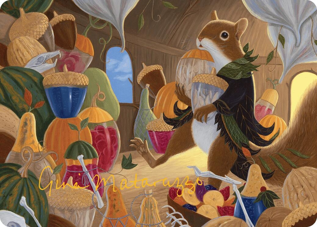 Image for Stocking the Pantry Art Card (Gold-Stamped Signature) (24) (Art Series: Bloomburrow) - Magic: The Gathering