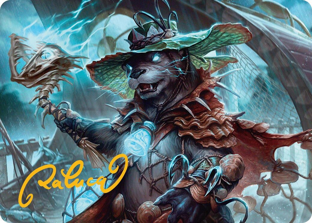 Image for Tempest Angler Art Card (Gold-Stamped Signature) (30) (Art Series: Bloomburrow) - Magic: The Gathering