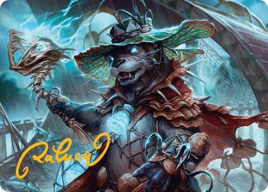 Image for Tempest Angler Art Card (Gold-Stamped Signature) (30) (Art Series: Bloomburrow) - Magic: The Gathering