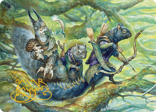 Image for The Odd Acorn Gang Art Card (Gold-Stamped Signature) (32) (Art Series: Bloomburrow) - Magic: The Gathering