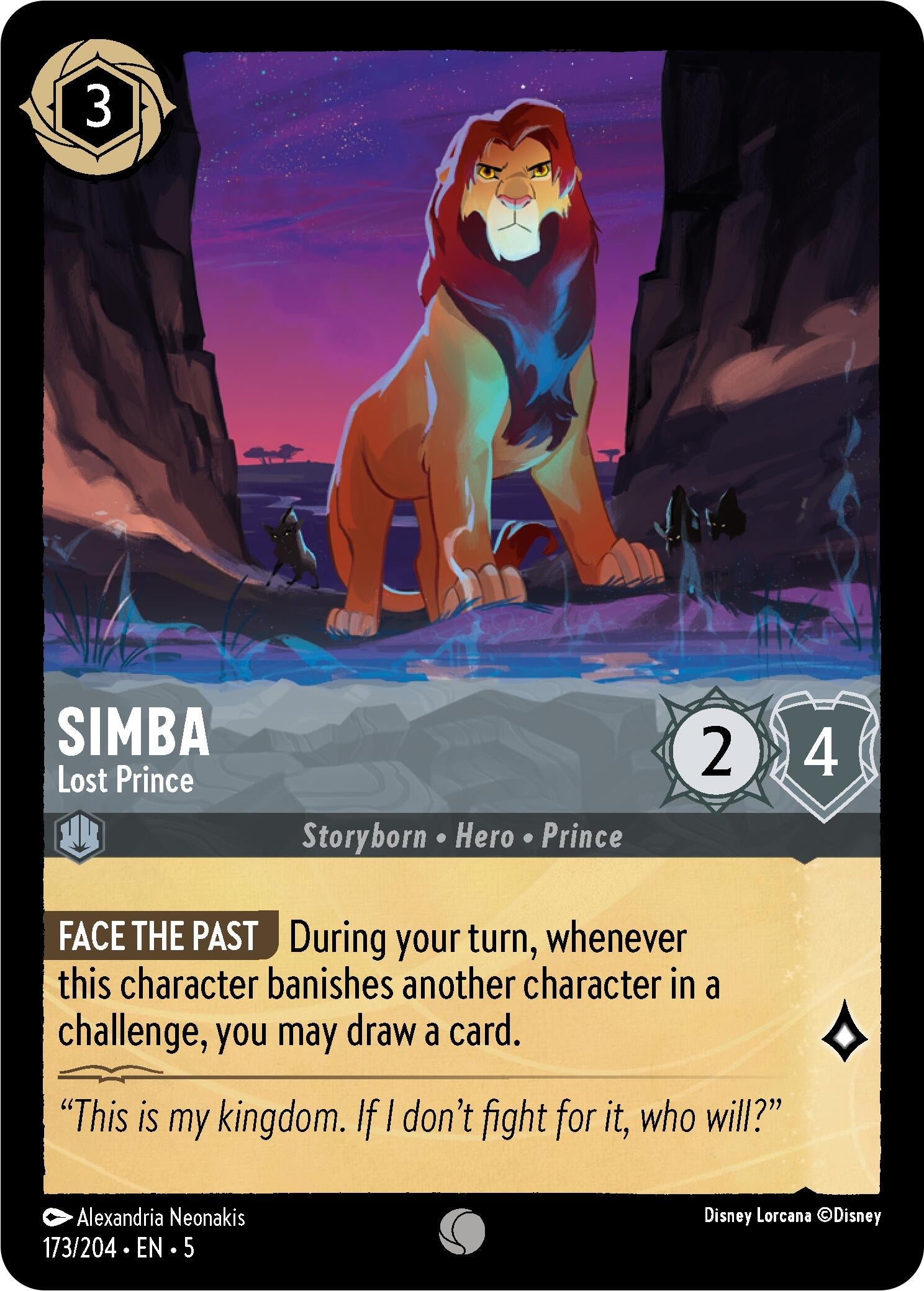 Image for Simba - Lost Prince (173/204) (Shimmering Skies) - Disney Lorcana