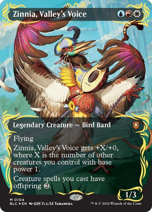 Image for Zinnia, Valley's Voice (Borderless) (Raised Foil) (104) (Commander: Bloomburrow) - Magic: The Gathering