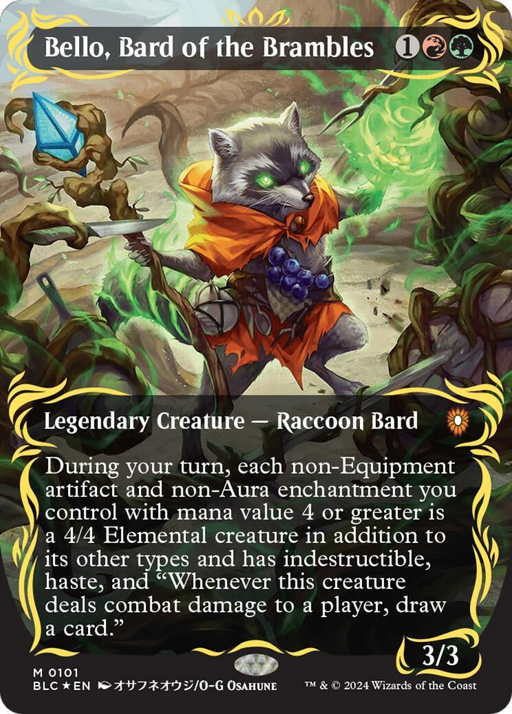 Image for Bello, Bard of the Brambles (Borderless) (Raised Foil) (101) (Commander: Bloomburrow) - Magic: The Gathering