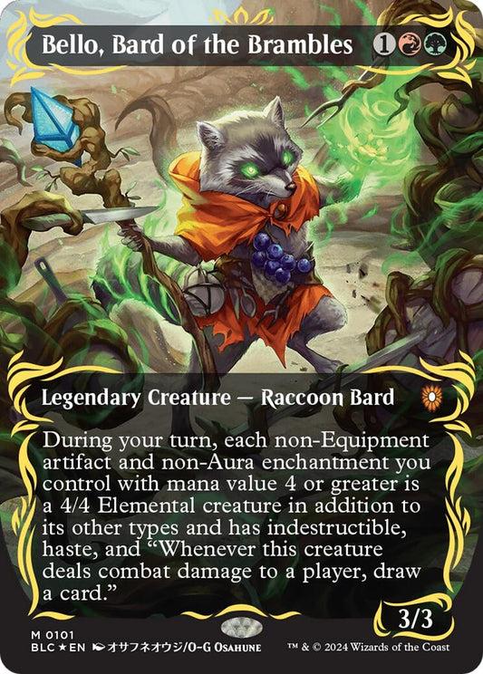 Image for Bello, Bard of the Brambles (Borderless) (Raised Foil) (101) (Commander: Bloomburrow) - Magic: The Gathering