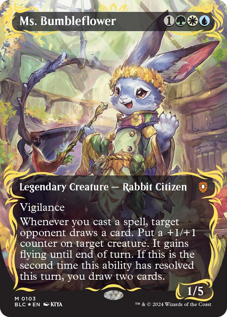 Image for Ms. Bumbleflower (Borderless) (Raised Foil) (103) (Commander: Bloomburrow) - Magic: The Gathering