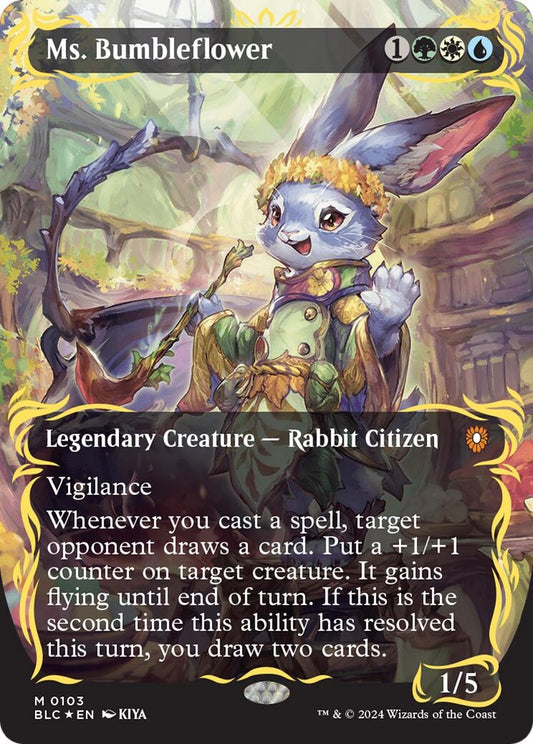 Image for Ms. Bumbleflower (Borderless) (Raised Foil) (103) (Commander: Bloomburrow) - Magic: The Gathering