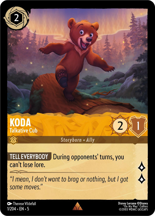 Image for Koda - Talkative Cub (1/204) (Shimmering Skies) - Disney Lorcana