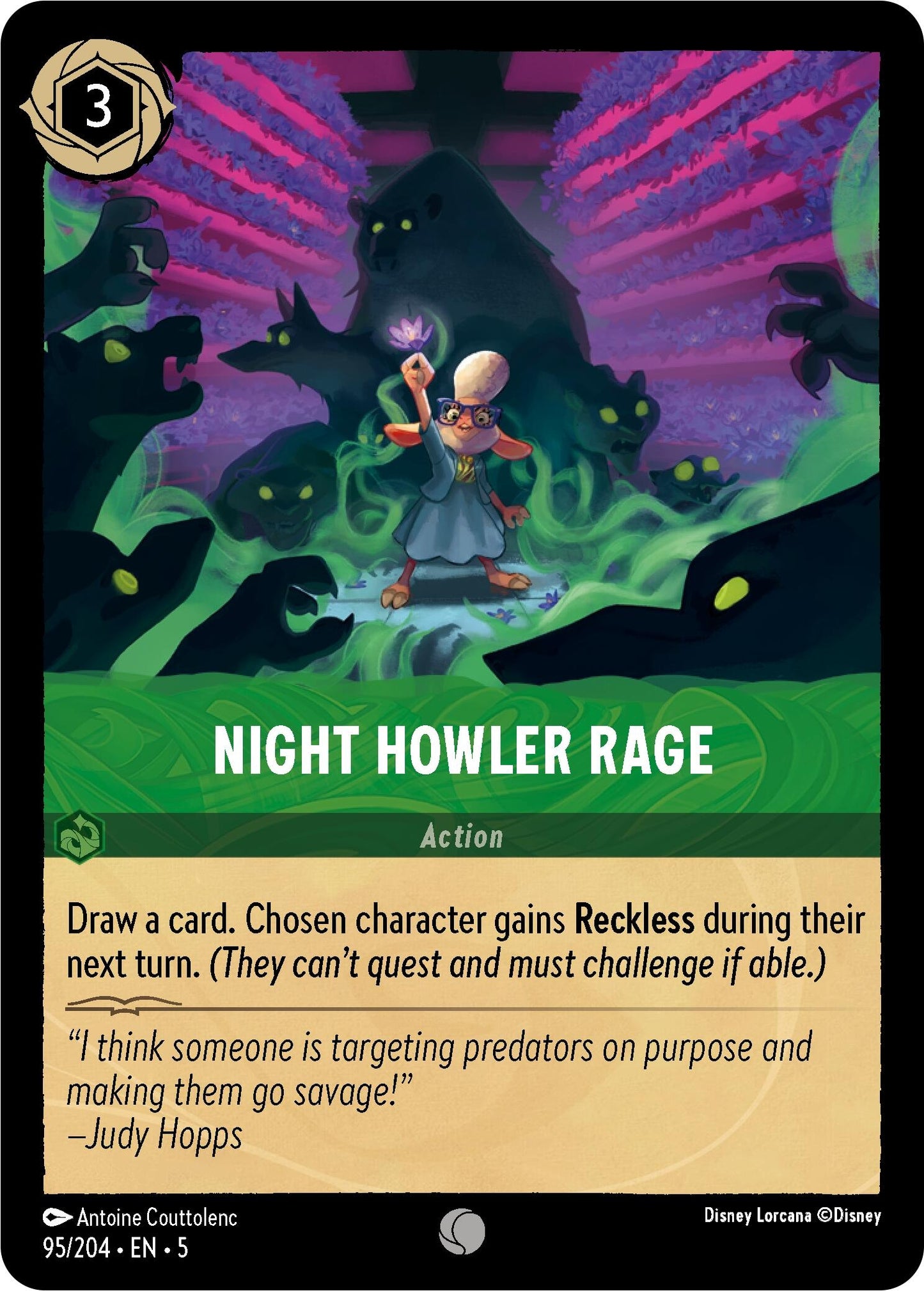 Image for Night Howler Rage (95/204) (Shimmering Skies) - Disney Lorcana