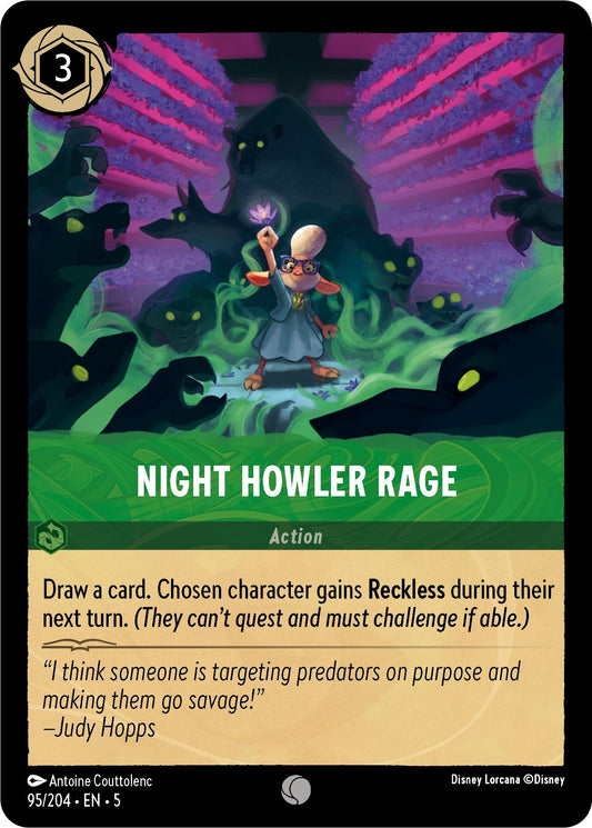 Image for Night Howler Rage (95/204) (Shimmering Skies) - Disney Lorcana