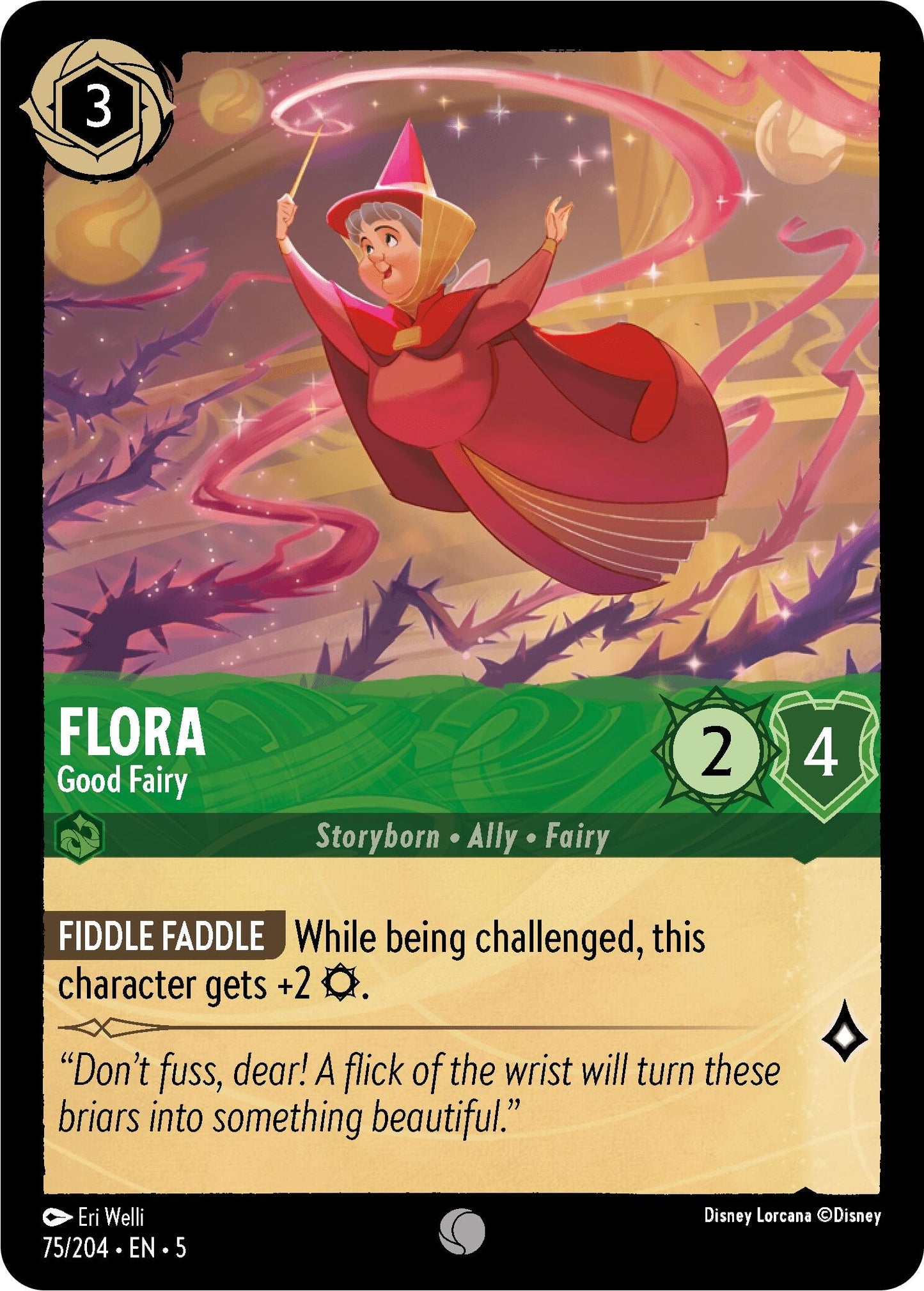 Image for Flora - Good Fairy (75/204) (Shimmering Skies) - Disney Lorcana