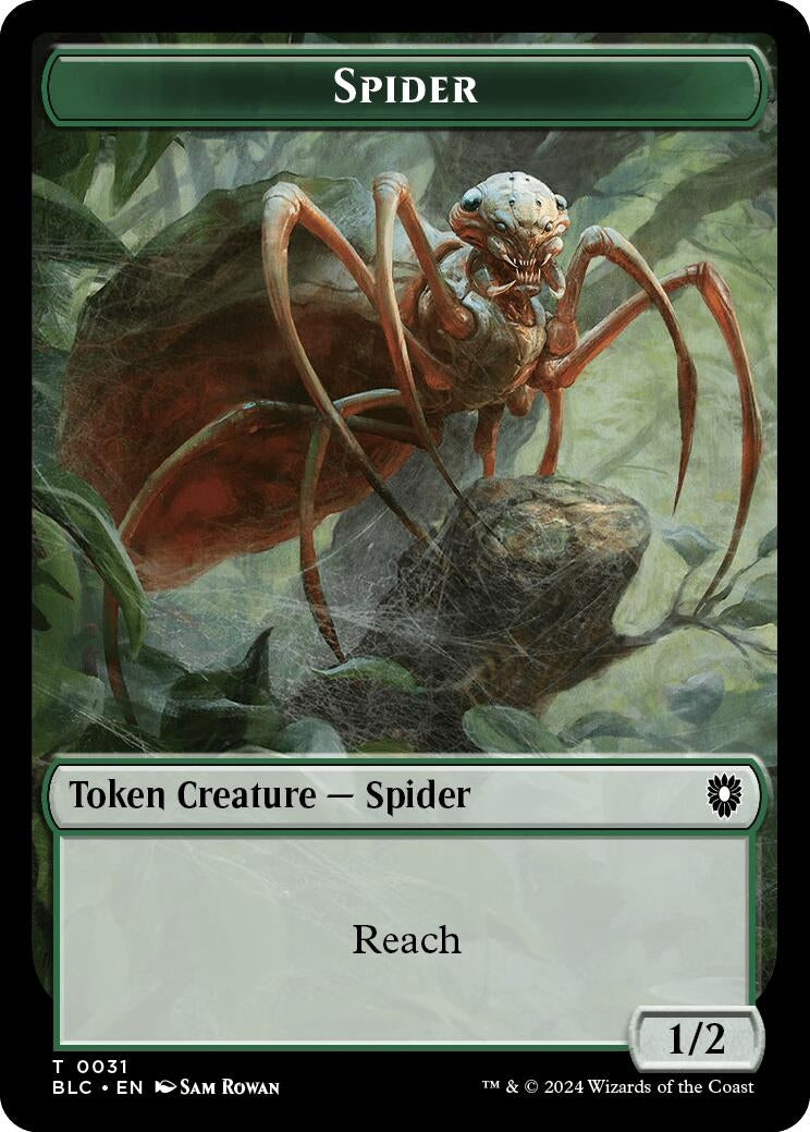 Image for Spider // Blood Double-Sided Token (31 // 36) (Commander: Bloomburrow) - Magic: The Gathering