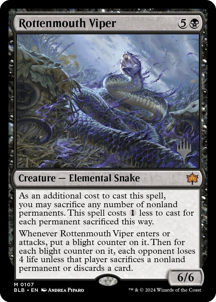 Image for Rottenmouth Viper (107) (Promo Pack: Bloomburrow) - Magic: The Gathering