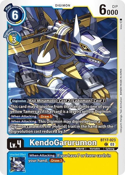 Image for KendoGarurumon (BT17-023 C) (Secret Crisis) - Digimon Card Game