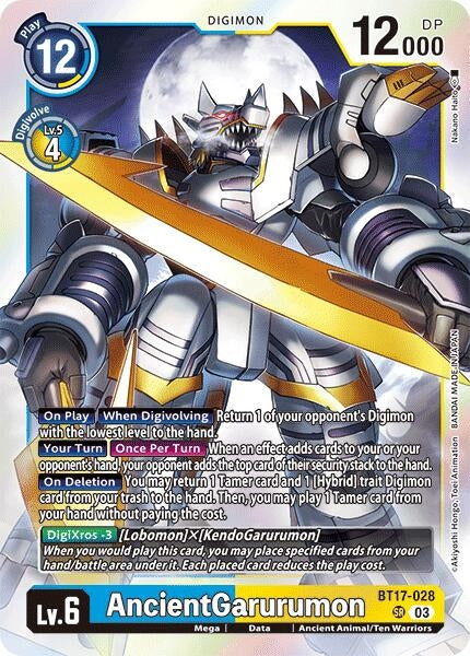 Image for AncientGarurumon (BT17-028 SR) (Secret Crisis) - Digimon Card Game
