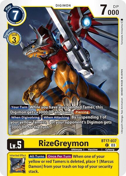 Image for RizeGreymon (BT17-037 C) (Secret Crisis) - Digimon Card Game