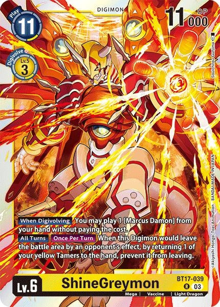 Image for ShineGreymon (BT17-039 R) (Secret Crisis) - Digimon Card Game