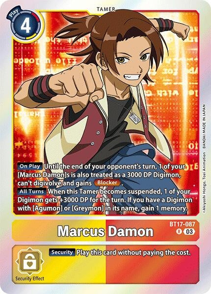 Image for Marcus Damon (BT17-087 R) (Secret Crisis) - Digimon Card Game