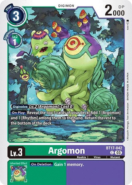 Image for Argomon - BT17-042 (BT17-042 C) (Secret Crisis) - Digimon Card Game