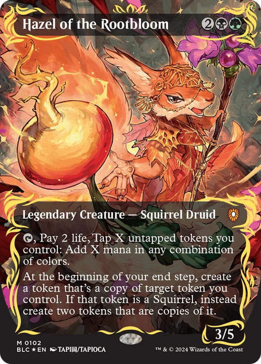 Image for Hazel of the Rootbloom (Borderless) (Raised Foil) (102) (Commander: Bloomburrow) - Magic: The Gathering