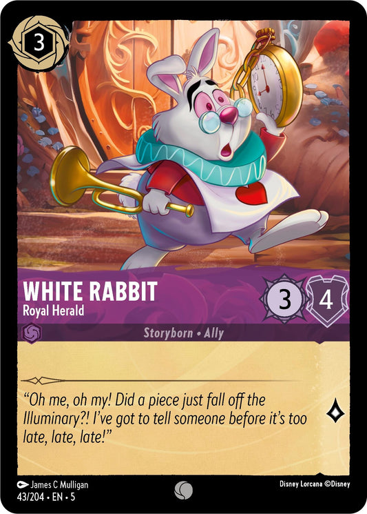 Image for White Rabbit - Royal Herald (43/204) (Shimmering Skies) - Disney Lorcana