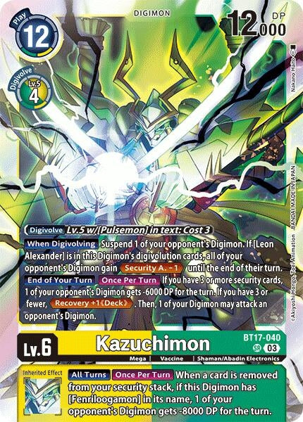 Image for Kazuchimon (BT17-040 SR) (Secret Crisis) - Digimon Card Game