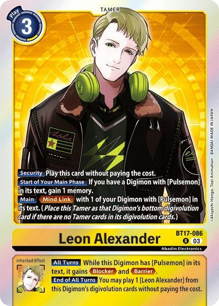 Image for Leon Alexander (BT17-086 R) (Secret Crisis) - Digimon Card Game