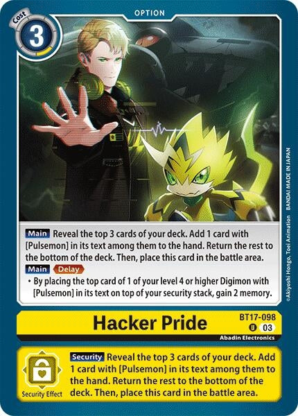 Image for Hacker Pride (BT17-098 U) (Secret Crisis) - Digimon Card Game