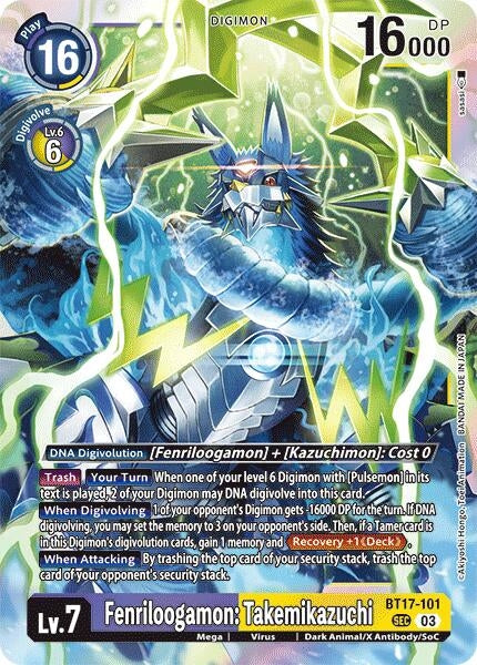 Image for Fenriloogamon: Takemikazuchi (BT17-101 SEC) (Secret Crisis) - Digimon Card Game