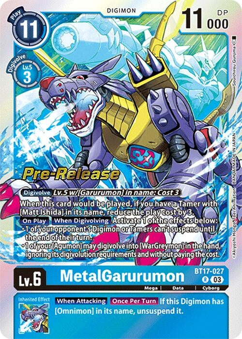 Image for MetalGarurumon (BT17-027 R) (Secret Crisis Pre-Release Cards) - Digimon Card Game