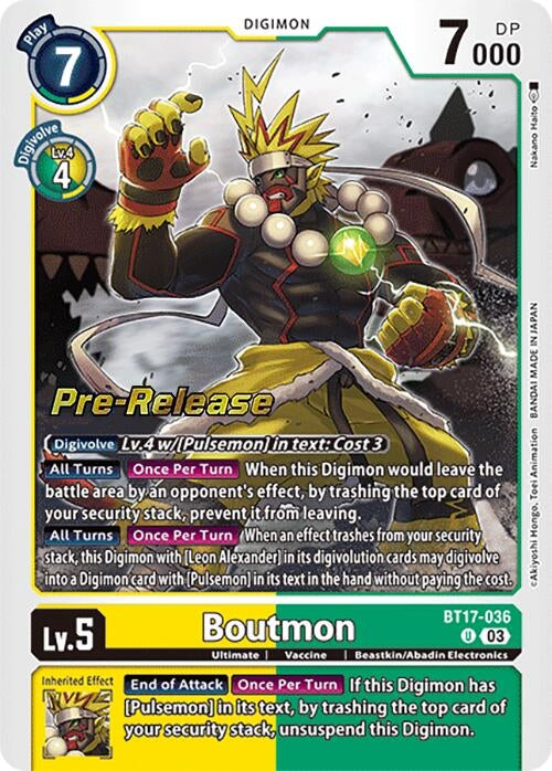 Image for Boutmon (BT17-036 U) (Secret Crisis Pre-Release Cards) - Digimon Card Game